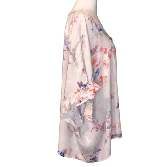 ODDY V-neck Button Front Floral Rayon Blouse Size S/M - Picture 4 of 9